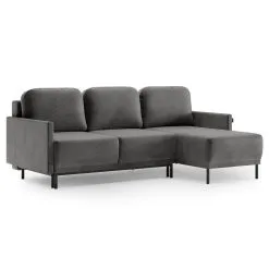 Pehmeä Kulmasohva Homede Lapi, Tummanharmaa