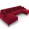 Pehmeä Kulmasohva Mazzini Sofas Madara 6S, Punainen/musta