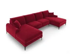 Pehmeä Kulmasohva Mazzini Sofas Madara 6S, Punainen/musta