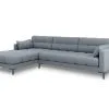 Pehmeä Kulmasohva Micadoni Home Mamaia 5S-V, Vaaleansininen/musta, Kairinis Variantas