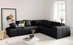 Pehmeä Kulmasohva Micadoni Home Margo XL 68, Musta -Olohuoneen kalusteet myymälä pehmea kulmasohva micadoni home margo xl 68 faf00 osta reference