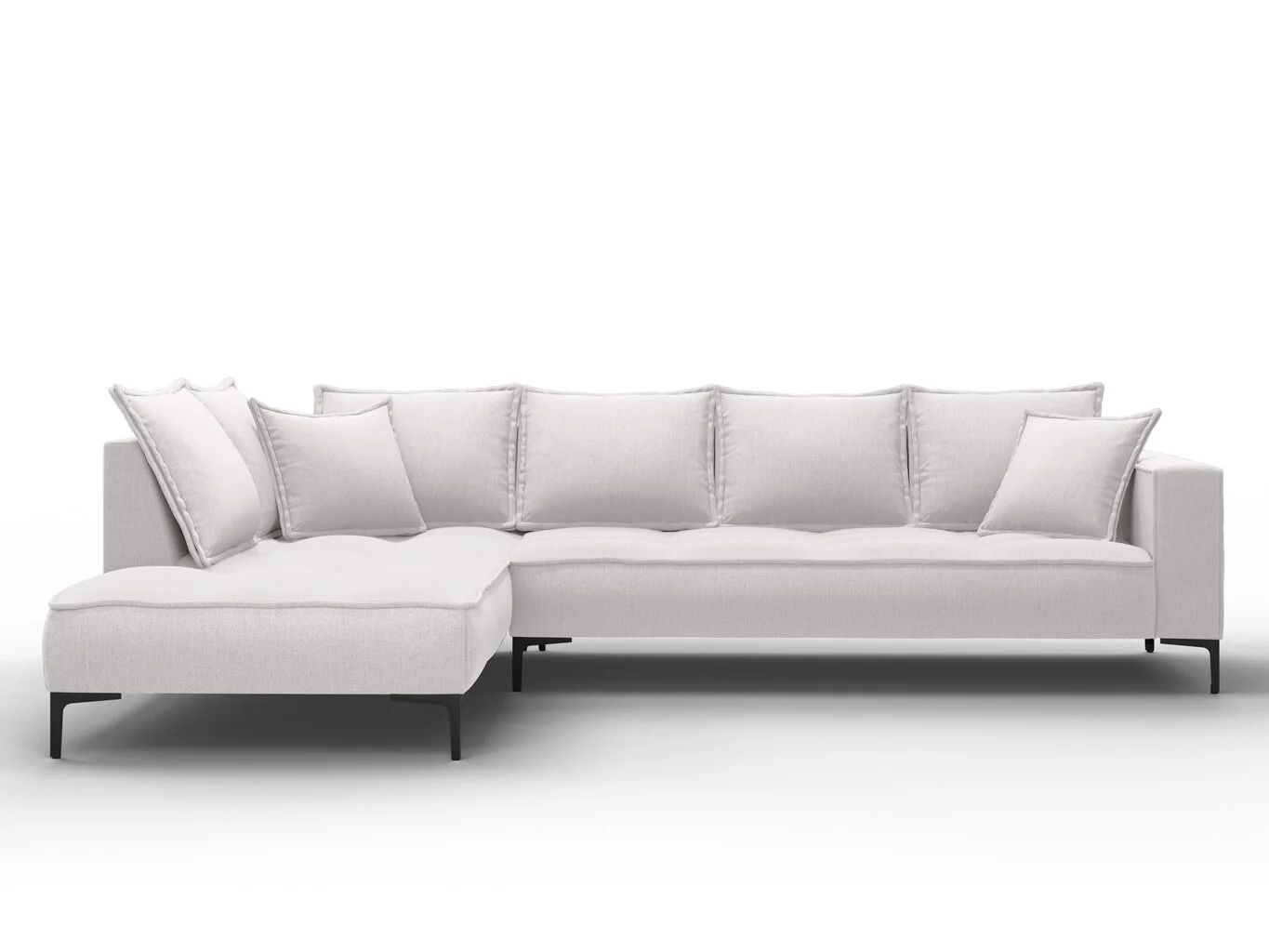 Pehmeä Kulmasohva Micadoni Home Marram 5S, Vaaleanharmaa/musta 2 Pehmeä Kulmasohva Micadoni Home Marram 5S, Vaaleanharmaa/musta - Image 2