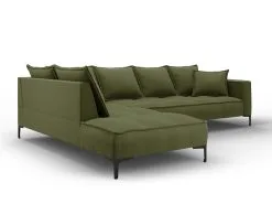 Pehmeä Kulmasohva Micadoni Home Marram 5S, Vihreä/musta -Olohuoneen kalusteet myymälä pehmea kulmasohva micadoni home marram 5s vihreamusta cf744 netistai reference