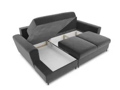 Pehmeä Kulmasohva Micadoni Home Moghan 4S-V, Vaaleanharmaa/musta -Olohuoneen kalusteet myymälä pehmea kulmasohva micadoni home moghan 4s v d86f2 osta reference