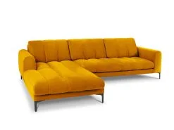 Pehmeä Kulmasohva Milo Casa Gina 4S, Keltainen/musta -Olohuoneen kalusteet myymälä pehmea kulmasohva milo casa gina 4s keltainenmusta d30b2 netistai reference