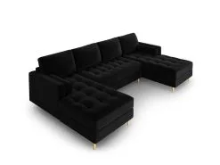 Pehmeä Kulmasohva Milo Casa Santo 6S, Väri Musta/kulta -Olohuoneen kalusteet myymälä pehmea kulmasohva milo casa santo 6s vari c8231 netistai reference