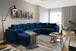 Pehmeä Kulmasohva NORE Mediolan, Tummansininen