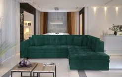 NORE Pehmeä Kulmasohva Pieretta, Tummanvihreä