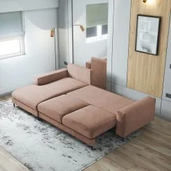 Pehmeä Kulmasohva Selsey Mokpeo, Vaaleanruskea -Olohuoneen kalusteet myymälä pehmea kulmasohva selsey mokpeo vaaleanruskea abd98 netistai reference