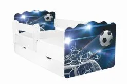 Amila Pinnasänky Patjalla ALEX 34 160x80 Cm, Vuodevaatelaatikko Ja Irrotettava Suojakaide