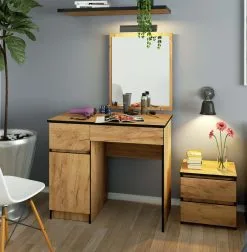 NORE Pukeutumispöytä Peilillä 50x60 Cm, Craft Tammi -Olohuoneen kalusteet myymälä pukeutumispoyta peililla 50x60 cm craft tammi b287e netistai reference