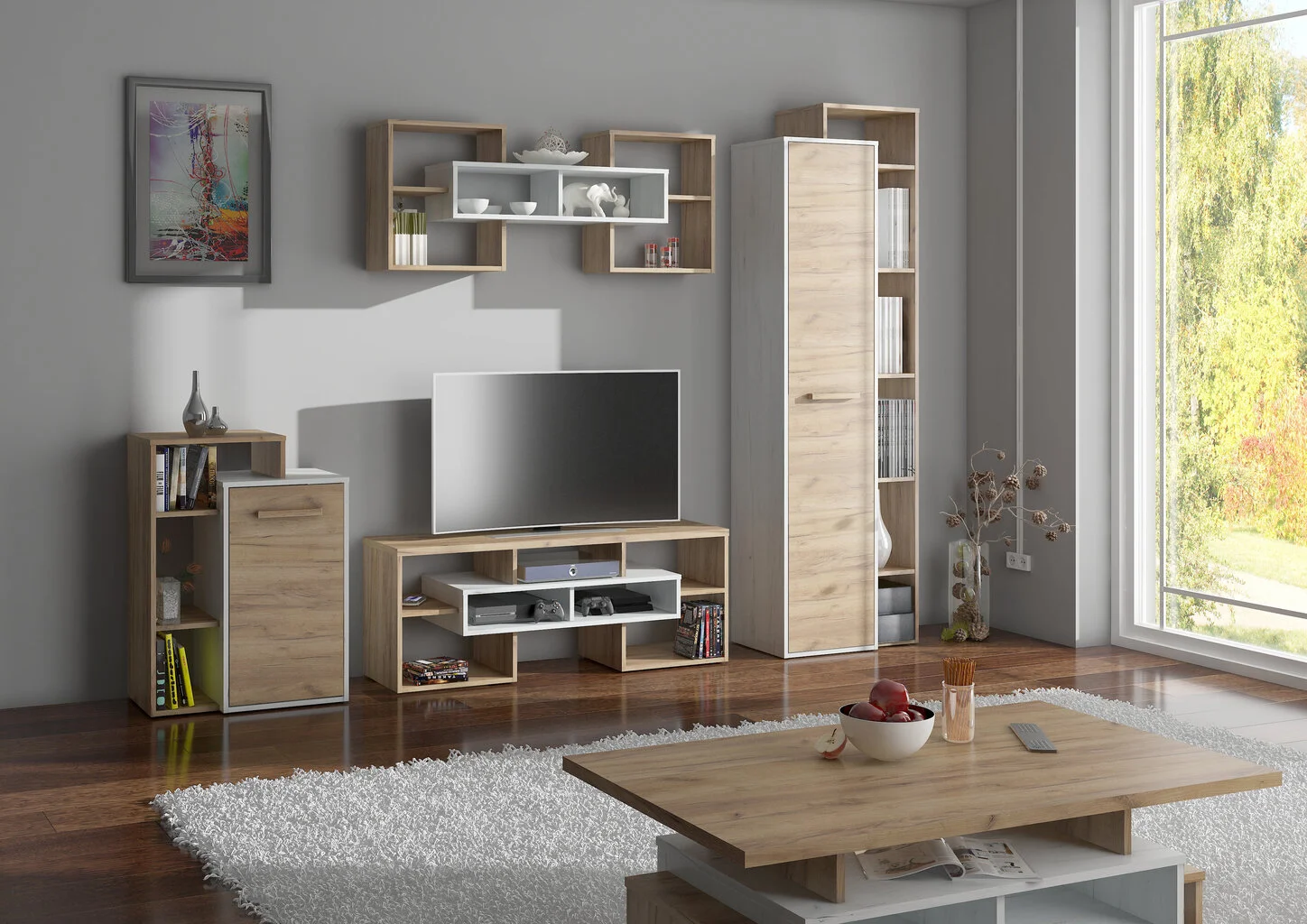 Meblocross Rio L1D, Kaappi Ruskea / Valkoinen 2 Meblocross Rio L1D, Kaappi Ruskea / Valkoinen - Image 2