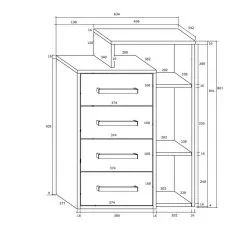 Meblocross Rio P4S, Lipasto Tammi / Valkoinen. -Olohuoneen kalusteet myymälä rio p4s lipasto tammi valkoinen 38c91 netistai reference