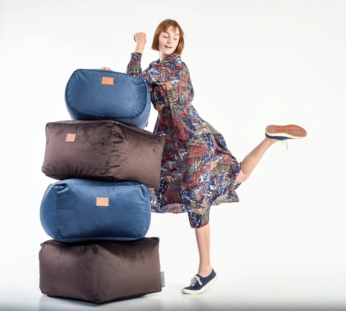 Säkkituoli Funky Beans Box Velour, Sininen 3 Säkkituoli Funky Beans Box Velour, Sininen - Image 3