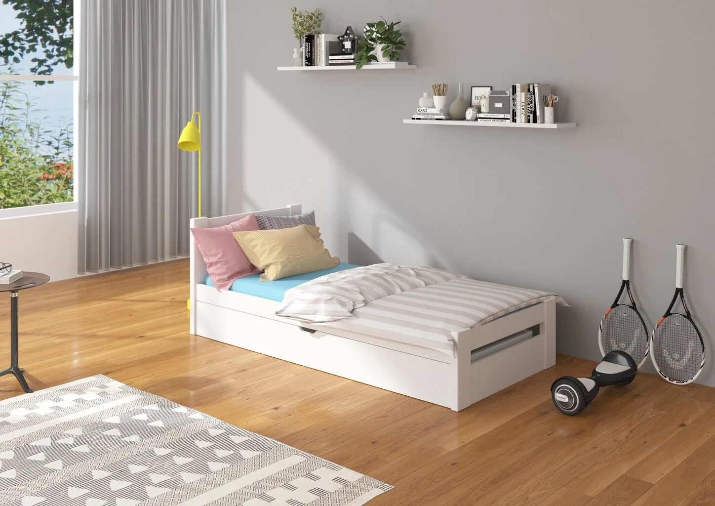 Sänky ADRK Furniture Nelga, 80x180 Cm, Valkoinen 2 Sänky ADRK Furniture Nelga, 80x180 Cm, Valkoinen - Image 2