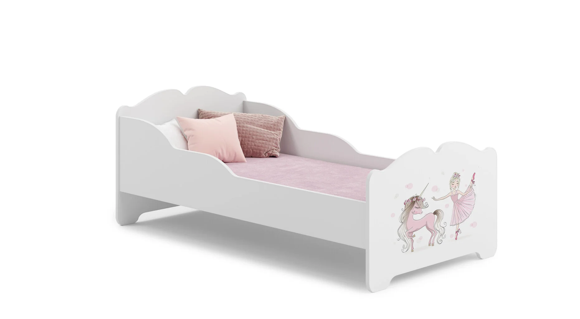 Sänky ADRK Furniture Ximena Ballerina With Unicorn, 140x70 Cm, Valkoinen 1 Sänky ADRK Furniture Ximena Ballerina With Unicorn, 140x70 Cm, Valkoinen