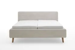 Sänky Meise Mattis Cord Vuodevaatelaatikolla, 140x200 Cm, Beige