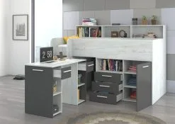 Sänky Työpöydällä Neo L, Valkoinen/harmaa. -Olohuoneen kalusteet myymälä sanky tyopoydalla neo l valkoinenharmaa 103b2 halvempi reference