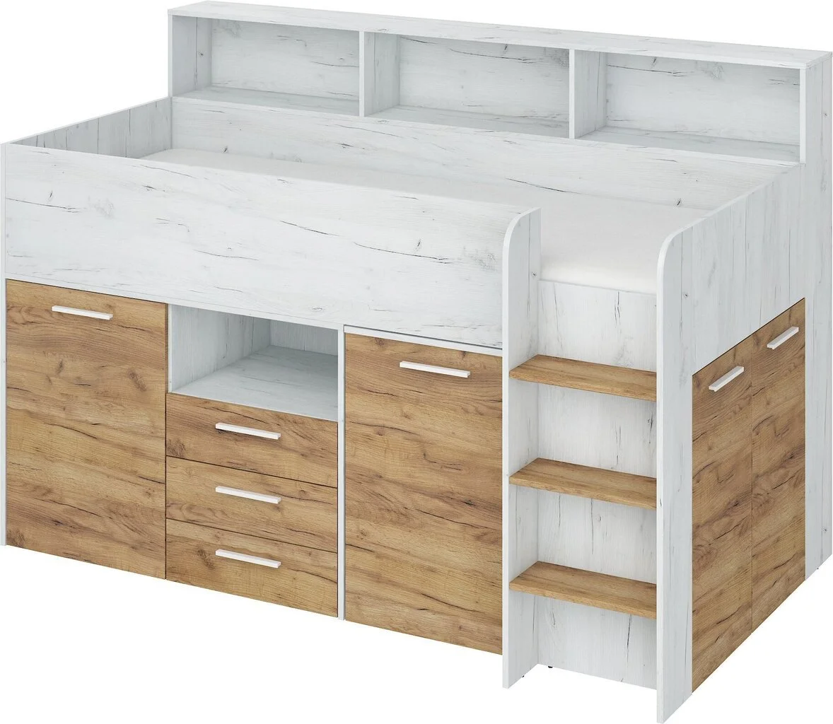 Sänky Työpöydällä Neo P, Valkoinen/ruskea 1 Sänky Työpöydällä Neo P, Valkoinen/ruskea