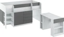 Sänky Työpöydällä Smile L, Valkoinen/harmaa. -Olohuoneen kalusteet myymälä sanky tyopoydalla smile l valkoinenharmaa 8895d hinta reference
