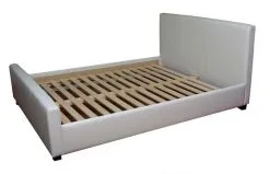 Sänky Venecija, Päällystetty Kankaalla, Vaaleanharmaa Inari 91, Sänky Venecija 160 X 200 Cm, Päällystetty Kankaalla, Vaaleanharmaa Inari 91, Jalat - Koivu