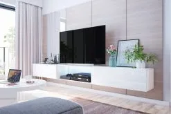 Selsey Seinään Kiinnitettävä TV-taso Leo 300 Cm, Valkoinen. -Olohuoneen kalusteet myymälä seinaan kiinnitettava tv taso leo 300 cm cfaac netistai reference