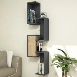 Seinähylly Kalune Design Esta, Harmaa/ruskea -Olohuoneen kalusteet myymälä seinahylly kalune design esta harmaaruskea df524 netistai reference