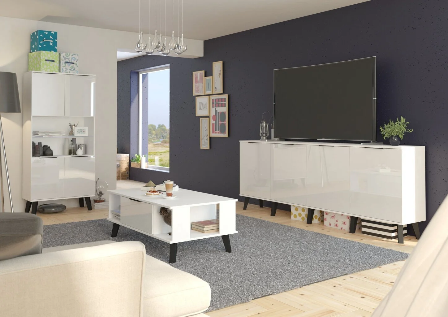 Meblocross Seinäkaappi Sven 1DPZ, Valkoinen 5 Meblocross Seinäkaappi Sven 1DPZ, Valkoinen - Image 5