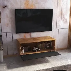 Selsey Sesley Skylara, 100 Cm, Mustan /ruskean Värinen TV-pöytä -Olohuoneen kalusteet myymälä sesley skylara 100 cm mustan ruskean varinen 5c52b netistai reference