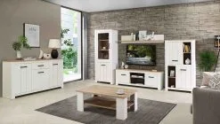 Setti Forte Elara ERXD011L-C586, Valkoinen / Tammi -Olohuoneen kalusteet myymälä setti forte elara erxd011l c586 valkoinen tammi daccf palaute reference