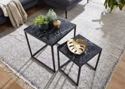 Sivupöydät Marmor, Musta 2 kpl -Olohuoneen kalusteet myymälä sivupoydat marmor musta 2kpl 257da netistai reference