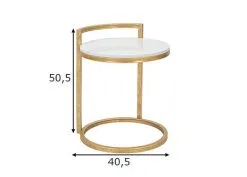 Sivupöytä Glam 50, Kulta / Valkoinen -Olohuoneen kalusteet myymälä sivupoyta glam 50 kulta valkoinen 63692 halvempi reference