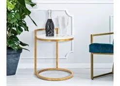 Sivupöytä Glam 50, Kulta / Valkoinen -Olohuoneen kalusteet myymälä sivupoyta glam 50 kulta valkoinen 92889 palaute reference