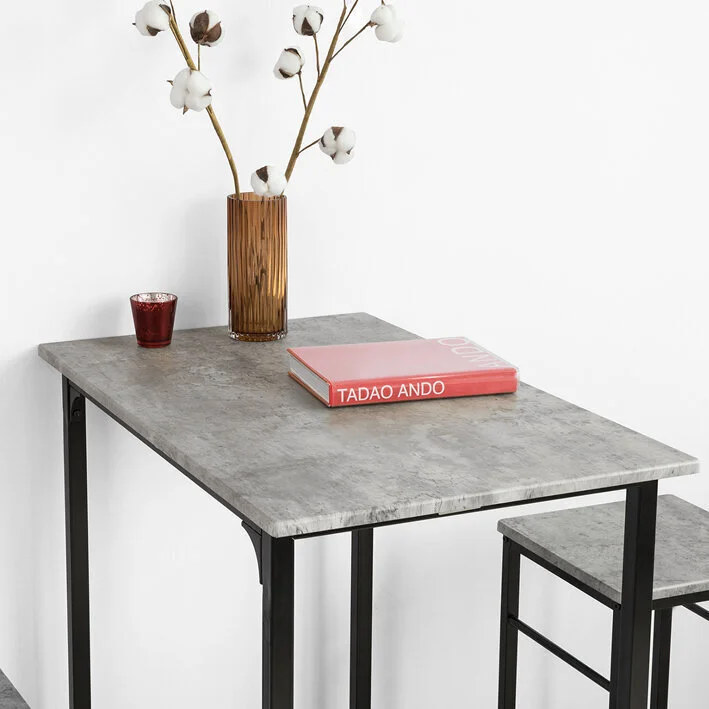 SoBuy, Ruokasalisarja OGT10-N, Harmaa / Musta 4 SoBuy, Ruokasalisarja OGT10-N, Harmaa / Musta - Image 4