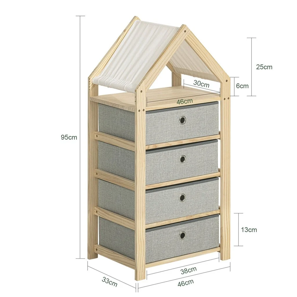 SoBuy STR08-N, Ruskean/harmaan Värinen Hylly Lastenhuoneeseen 2 SoBuy STR08-N, Ruskean/harmaan Värinen Hylly Lastenhuoneeseen - Image 2