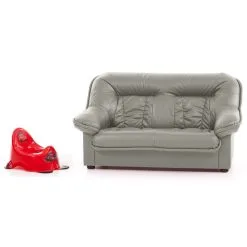 Sohva Mini Spencer Lapsille, Päällystetty Nahalla, - Valge 5007