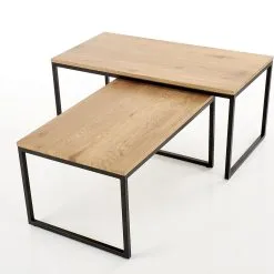 Halmar Sohvapöydät Sabrosa 2 Kpl, Tammi/musta -Olohuoneen kalusteet myymälä sohvapoydat sabrosa 2 kpl tammimusta 9cadd palaute reference