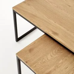 Halmar Sohvapöydät Sabrosa 2 Kpl, Tammi/musta -Olohuoneen kalusteet myymälä sohvapoydat sabrosa 2 kpl tammimusta ead30 osta reference