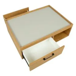 Home4you Sohvapöytä BLOCK 98x70xH32cm, MDF Tammi / Harmaa -Olohuoneen kalusteet myymälä sohvapoyta block 98x70xh32cm mdf tammi harmaa b165e osta reference