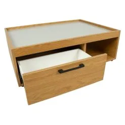 Home4you Sohvapöytä BLOCK 98x70xH32cm, MDF Tammi / Harmaa -Olohuoneen kalusteet myymälä sohvapoyta block 98x70xh32cm mdf tammi harmaa b77c7 halvempi reference