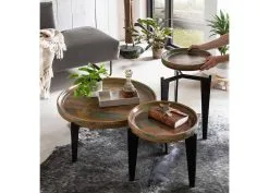 Sohvapöytä Fiume 75, Ruskea / Monivärinen -Olohuoneen kalusteet myymälä sohvapoyta fiume 75 ruskea monivarinen fc85a netistai reference