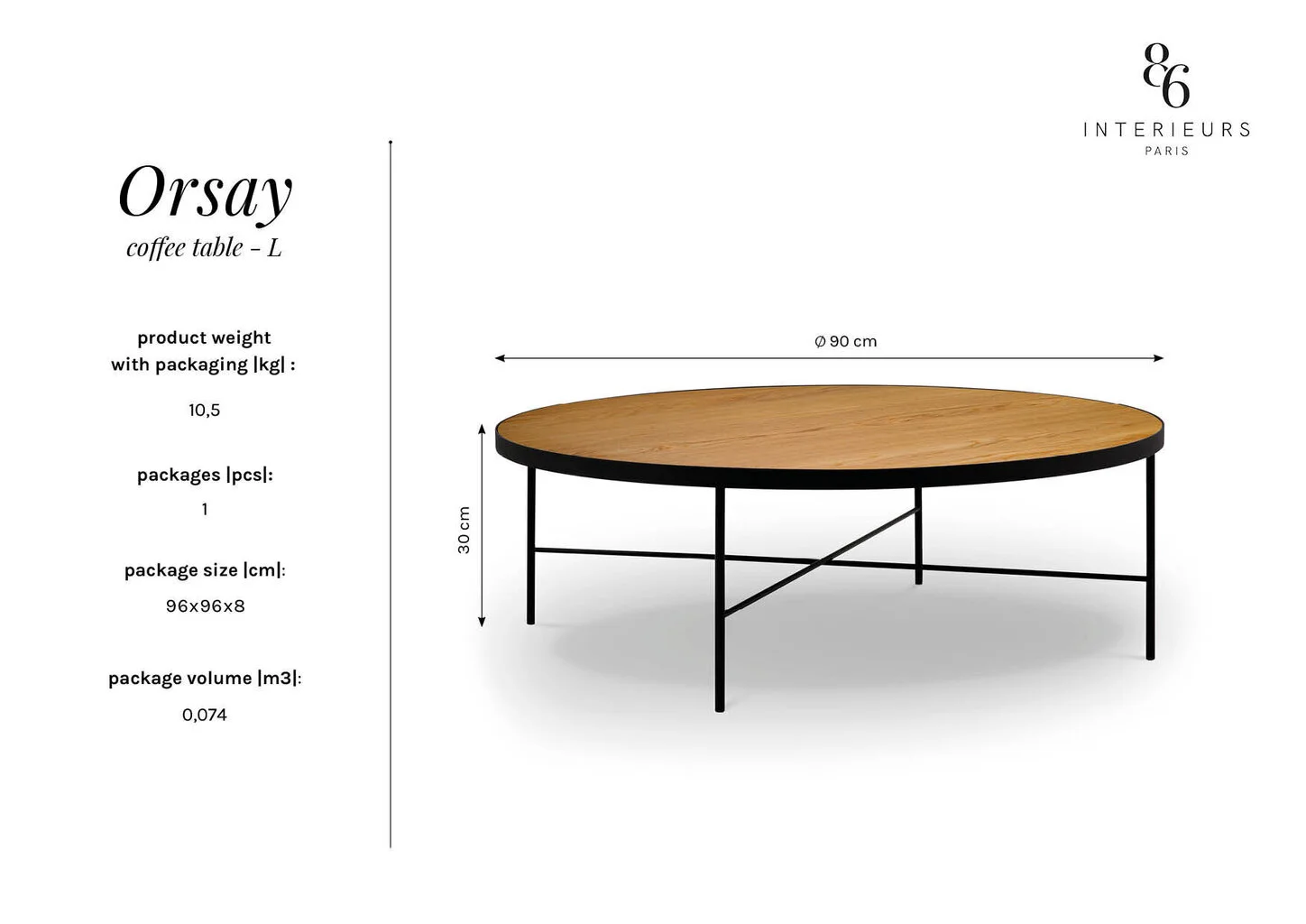 Sohvapöytä Interieurs86 Orsay 90 Cm, Ruskea/musta 5 Sohvapöytä Interieurs86 Orsay 90 Cm, Ruskea/musta - Image 5