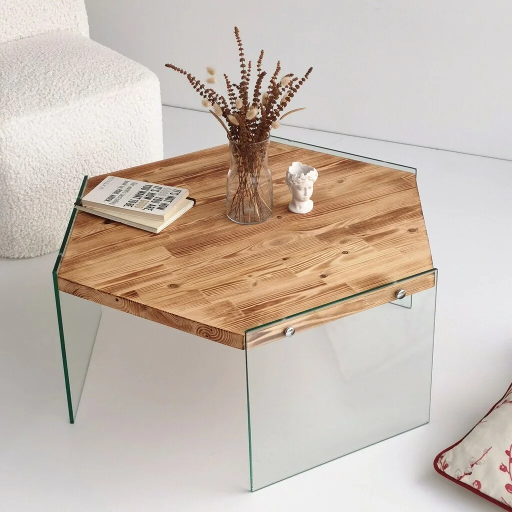 Sohvapöytä Kalune Design Hexagon S304, Ruskea 4 Sohvapöytä Kalune Design Hexagon S304, Ruskea - Image 4