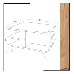 Sohvapöytä Kalune Design Skull, Ruskea -Olohuoneen kalusteet myymälä sohvapoyta kalune design skull ruskea 31900 palaute reference