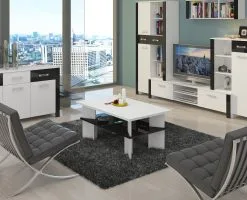 Meblocross Sohvapöytä Vectra II, Valkoinen/musta