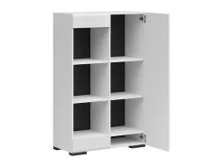 Black Red White BRW Assen 1D -kaappi, 80 X 37 X 127 Cm, Korkeakiilto Valkoinen -Olohuoneen kalusteet myymälä spintele brw assen 1d balta f117a osta reference