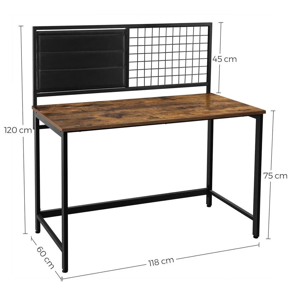 Tietokonepöytä Songmics, Ruskea/musta 2 Tietokonepöytä Songmics, Ruskea/musta - Image 2