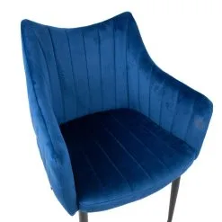 Home4you Tuoli BRETA 60x58xH88cm, Tummansinistä Samettia -Olohuoneen kalusteet myymälä tuoli breta 60x58xh88cm tummansinista samettia 5e18a halvempi reference