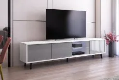 TV-kaappi Selsey Glam, Harmaa/valkoinen -Olohuoneen kalusteet myymälä tv kaappi selsey glam harmaavalkoinen a15fd netistai reference