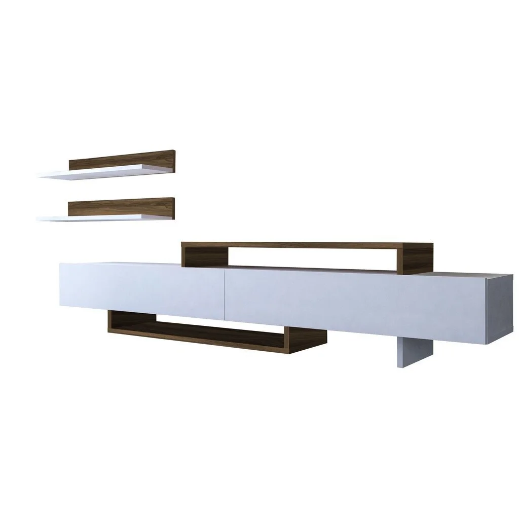 TV-kaluste Nirvana - Tiikki, Valkoinen/ruskea 1 TV-kaluste Nirvana - Tiikki, Valkoinen/ruskea